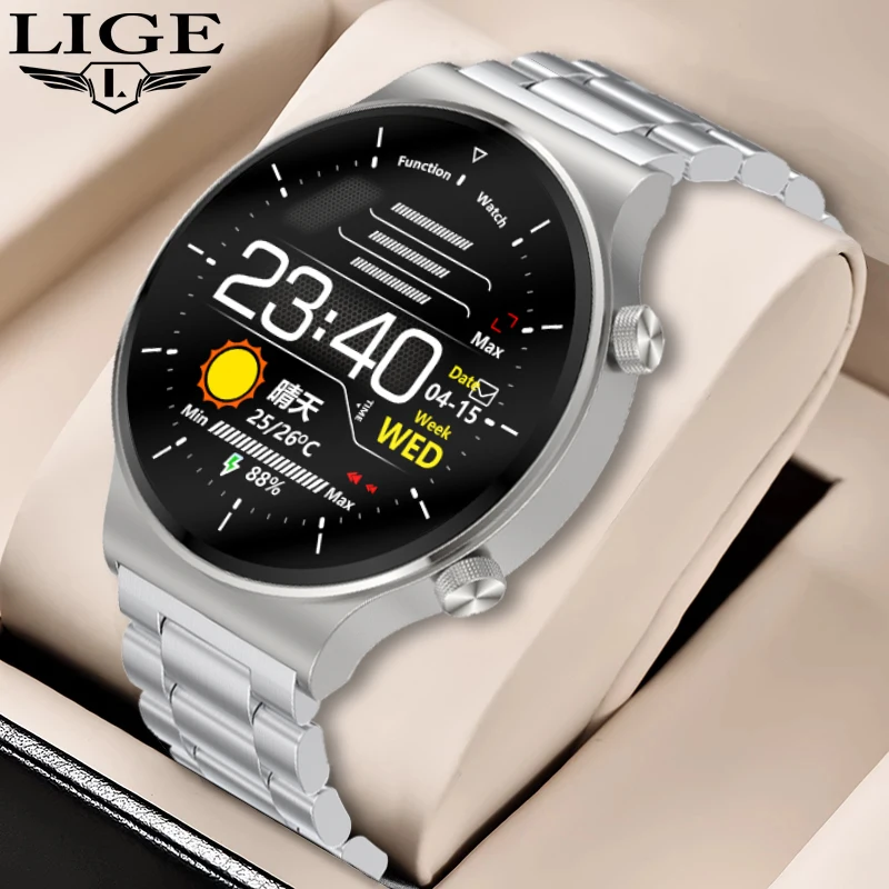 

LIGE New Bluetooth Smart Watch Men Call Remind Heart Rate Blood Pressure Watch Sports Fitness Tracker Smartwatch For Android IOS