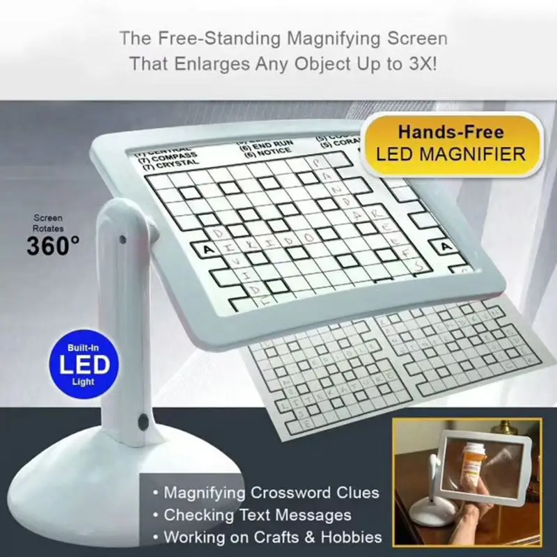 

LED Screen Magnifier Reading Viewer Hands-Free Magnifying Glass Magnification