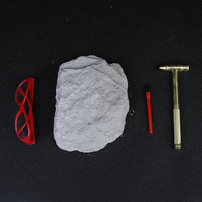 Большая подарочная коробка, скелет динозавра, Геологическая шахта, научная и образовательная модель, игрушка с гипсовым блоком, молоток, щетка, детская игрушка