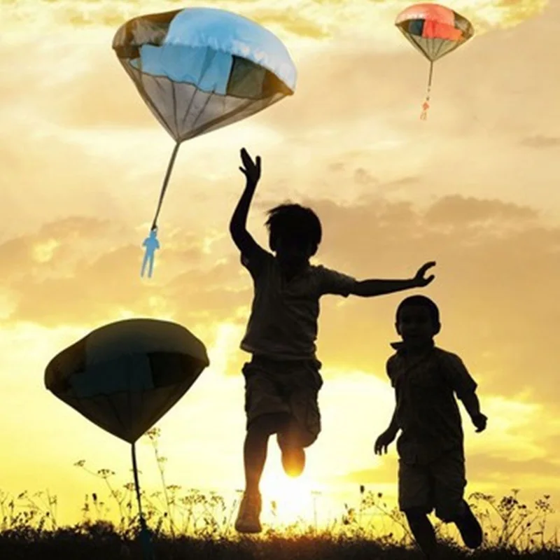 

1PC Hand Throwing kids Mini Light Play Parachute Toy Children Educational Toys Outdoor Games Soldier Outdoor Sports New