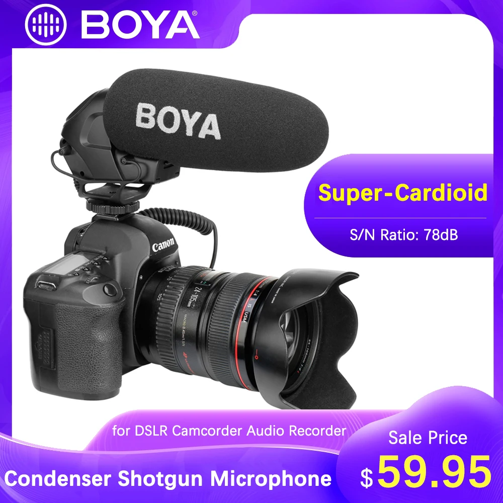 BOYA BY-BM3030 на Камера дробовик микрофон для цифровой однообъективной зеркальной