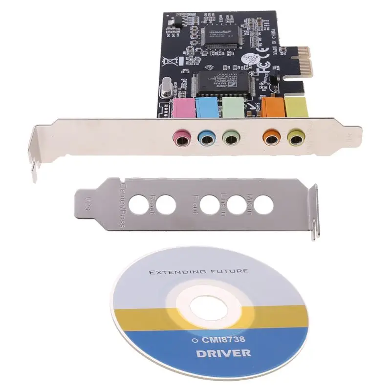 Цифровая звуковая карта PCI-E 5 1 твердые конденсаторы CMI8738 чипсет + барьер |
