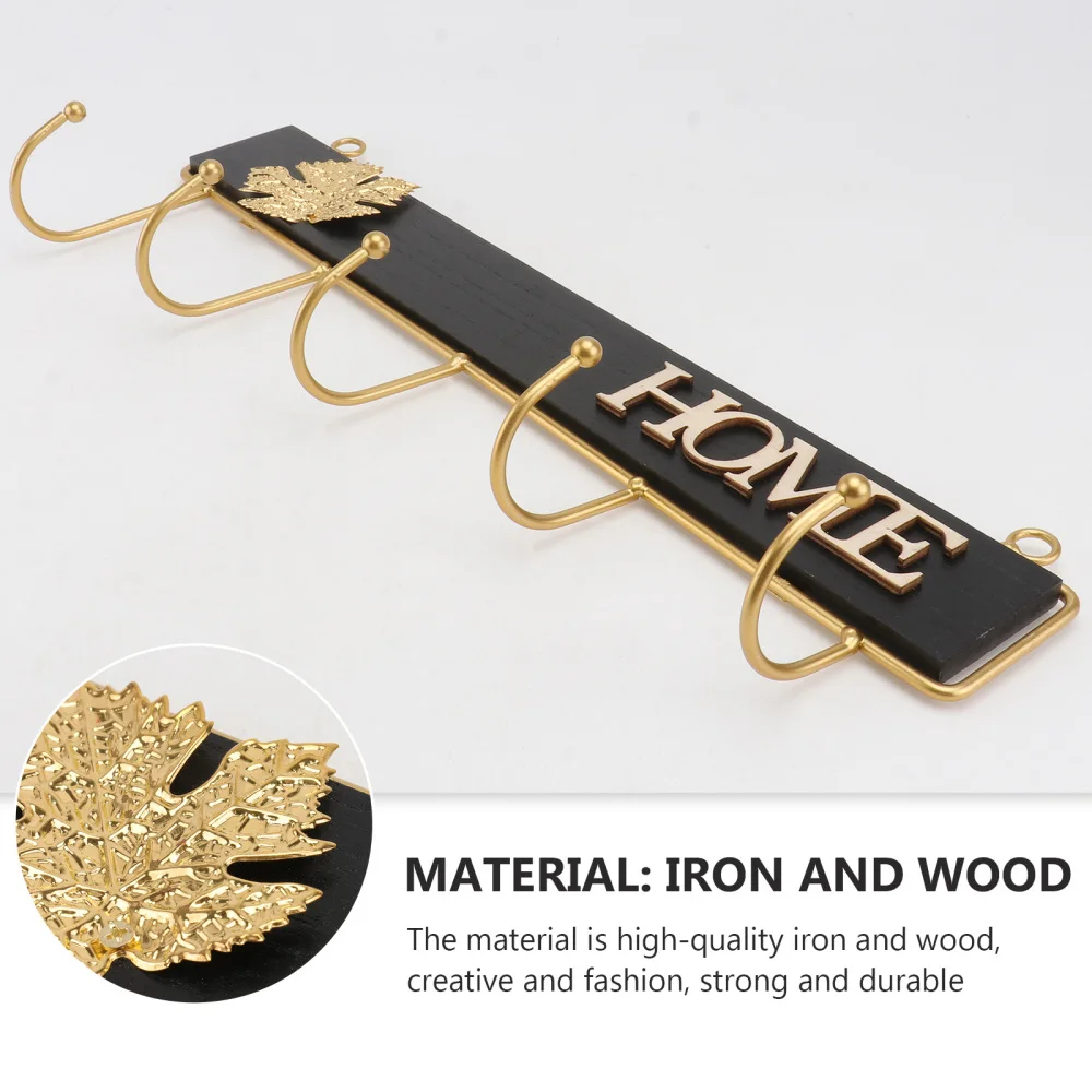 

1pc Wall Mounted Hook Clothing Hook Storage Hook Wall Decoration (Golden)
