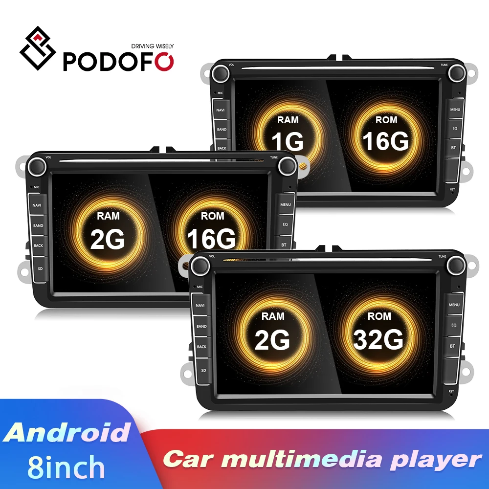 

Автомагнитола Podofo 2 + 32 ГБ, мультимедийный плеер на Android, с GPS, для VW/Volkswagen/Golf/Passat/b7/b6/Skoda/Seat/Octavia/Polo/Tiguan, типоразмер 2 din