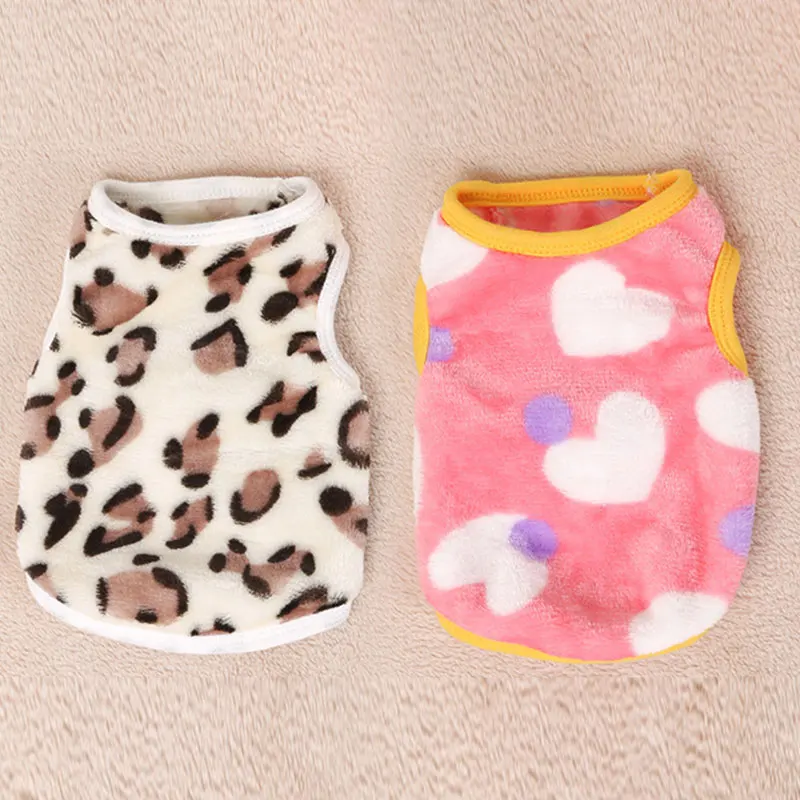 

Winter Dog Clothes For Small Dogs Thicken Fleece Dog Shirt Vest Pet Clothing Leopard Yorkshire T Shirt Pet Clothes For Chihuahua