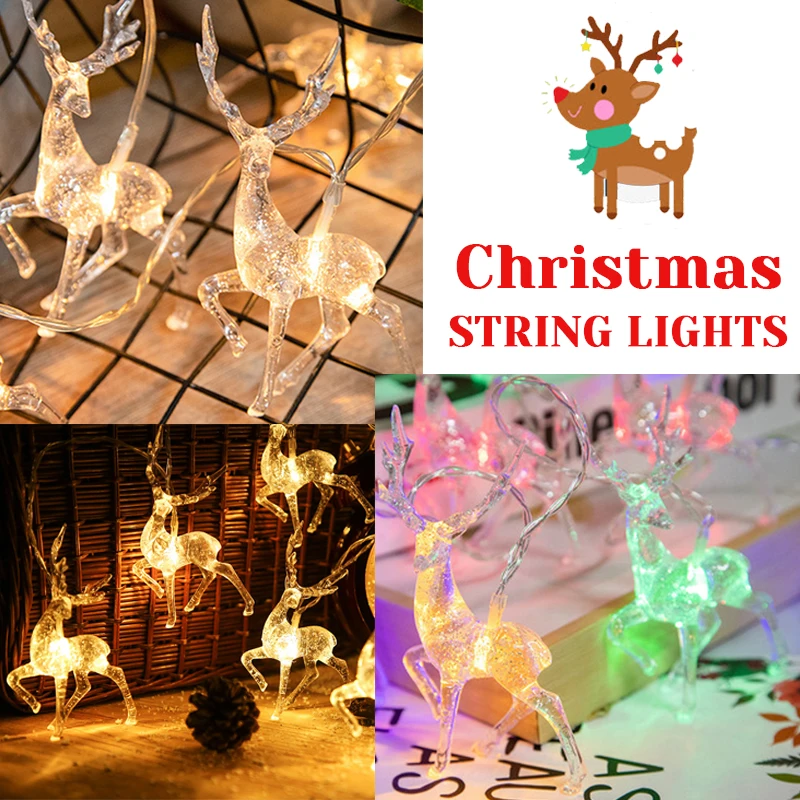 

New Elk LED Light String Battery Powered Shopping Mall Holiday Decoration Light Suitable for Family Decoration Christmas Party