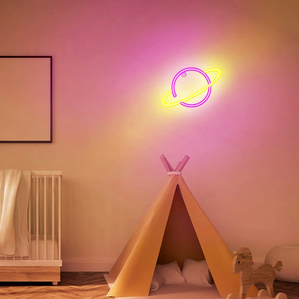 Светодиодный неоновый светильник Рождественское украшение луна планета