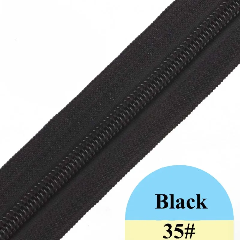 Black Meetee 5# разъемная застежка-молния 5/10 метров застежка-молния нейлона+ тянуть ползунки для домашняя Текстильная одежда Чемодан сумки Стёганое одеяло чехол на молнии Швейные аксессуары AP672 - Цвет: Black