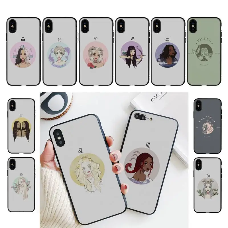 

YNDFCNB Art Signs Zodiac Phone Case for iphone 13 11 8 7 6 6S Plus X XS MAX 5 5S se 2020 11 12pro max iphone xr case