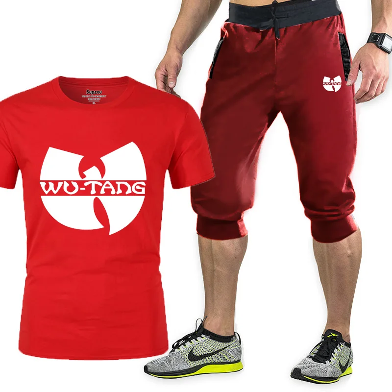 

2021 men's summer color new holiday sportswear suit men's sports T-shirt + shorts casual suit sportswear men's suit printing