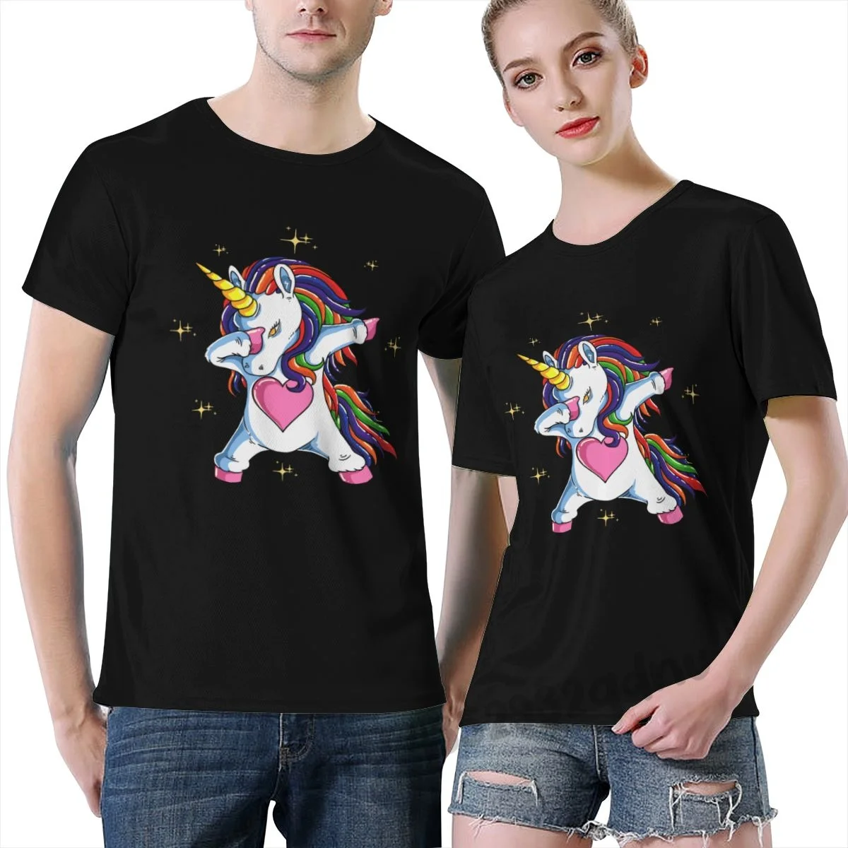 

Cute Funny Unicorns Unisex T Shirt Black O-Neck Athletic T-Shirts