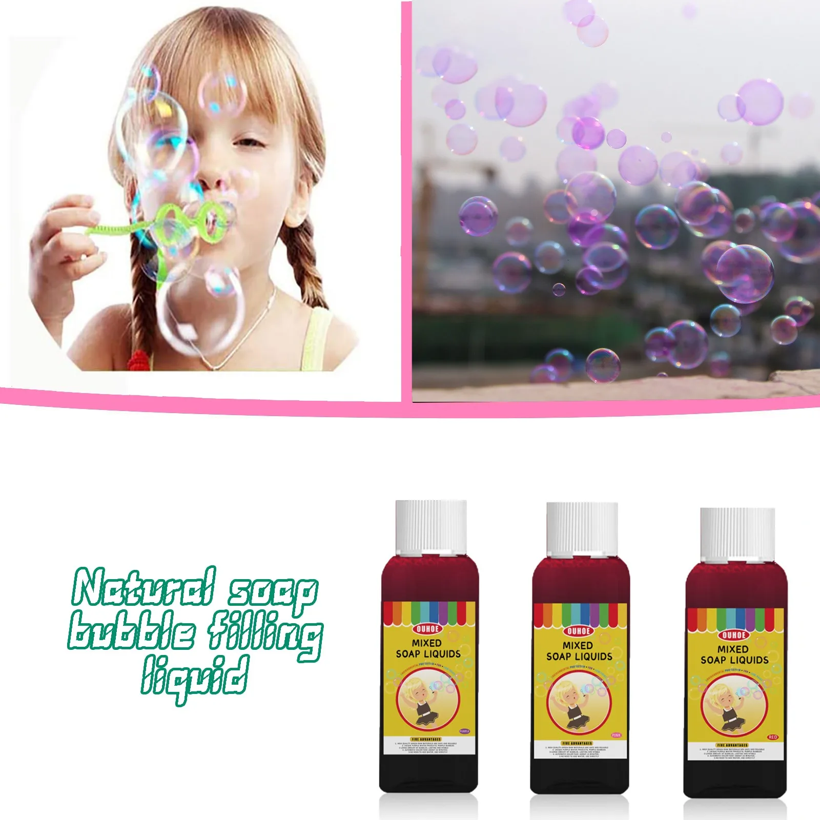 

toys for children Bubble liquid soap solution outdoor children's entertainment party gift 100ML zabawki dla dzieci #L4