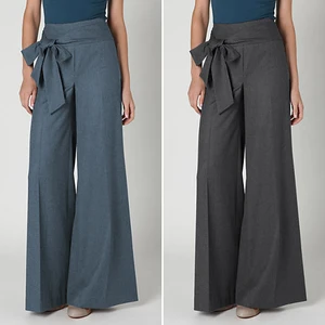 Винтажные широкие брюки 2021 Celmia женские осенние повседневные брюки с высокой талией и поясом модные однотонные офисные брюки свободного покроя на молнии 5XL