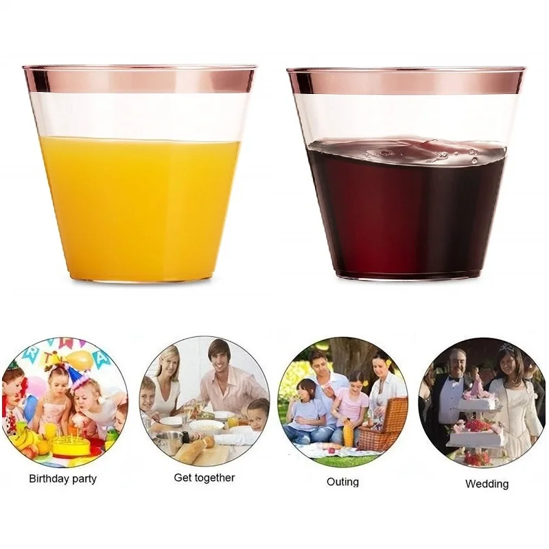 9OZ розовое золото по изготовлению крышек для пластиковых стаканчиков