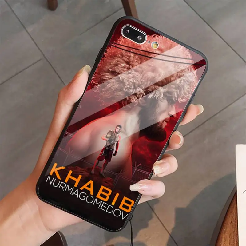 KHabib Nurmagomedov чехол для телефона из закаленного стекла iphone 6 7 8 plus X XS XR 11 12 13 PRO MAX mini |