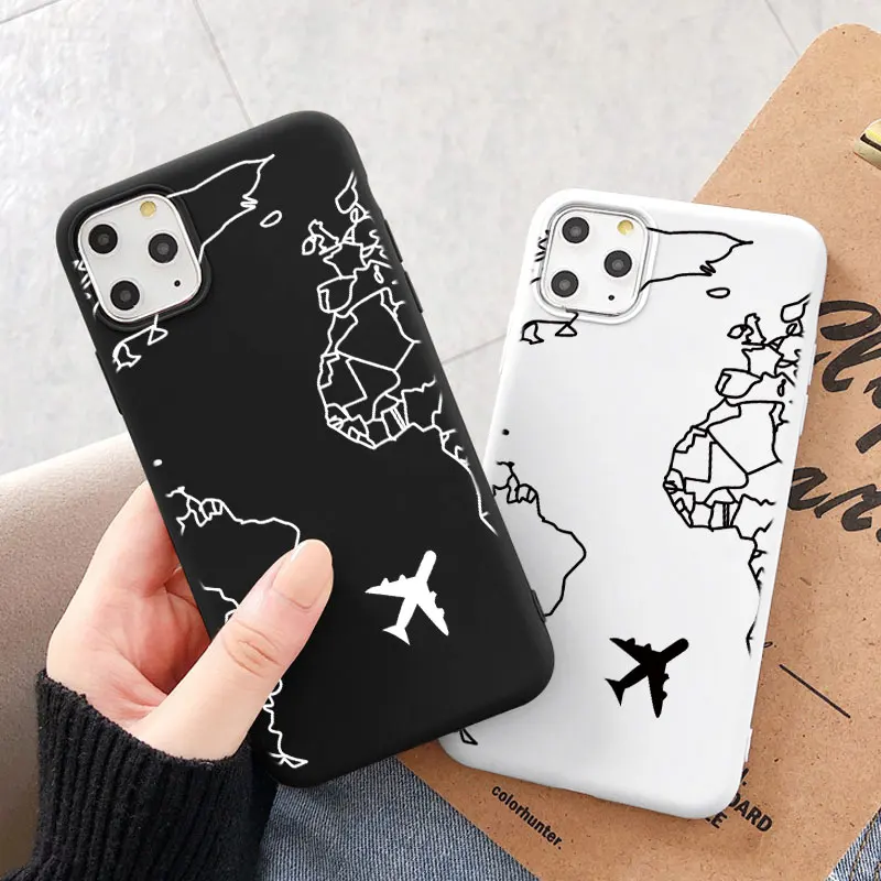 Чехол для телефона из ТПУ iPhone 7 11pro 11 Pro Max SE 2020 8 6 6S Plus 5 5S 12 Mini X XR XS чехол накладка на заднюю панель с картой мира