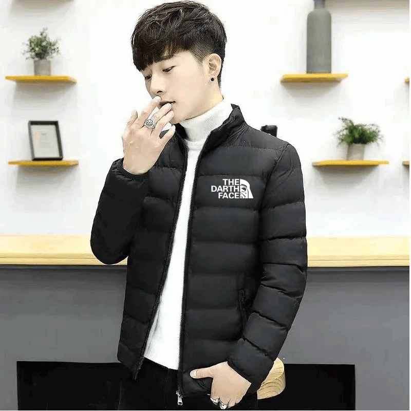 Мужская куртка на белом утином пуху черная Повседневная пуховая теплая парка