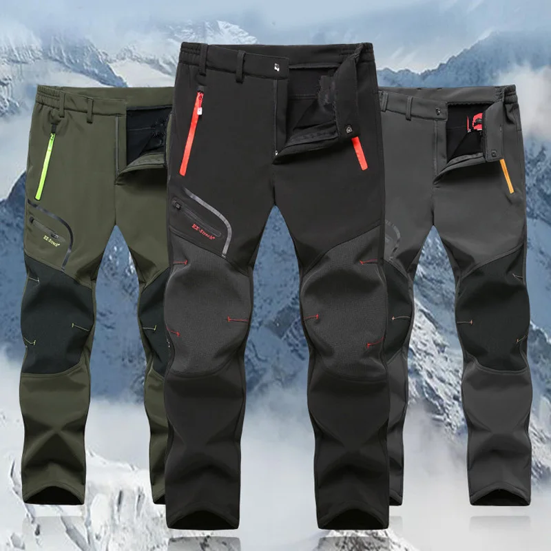 

ZOGAA 2021 Mens Winter Down Pants Thick Waterproof Sports Pants Warm Windproof Pants Joggers for Hiking Climbing Plus Size L-6XL