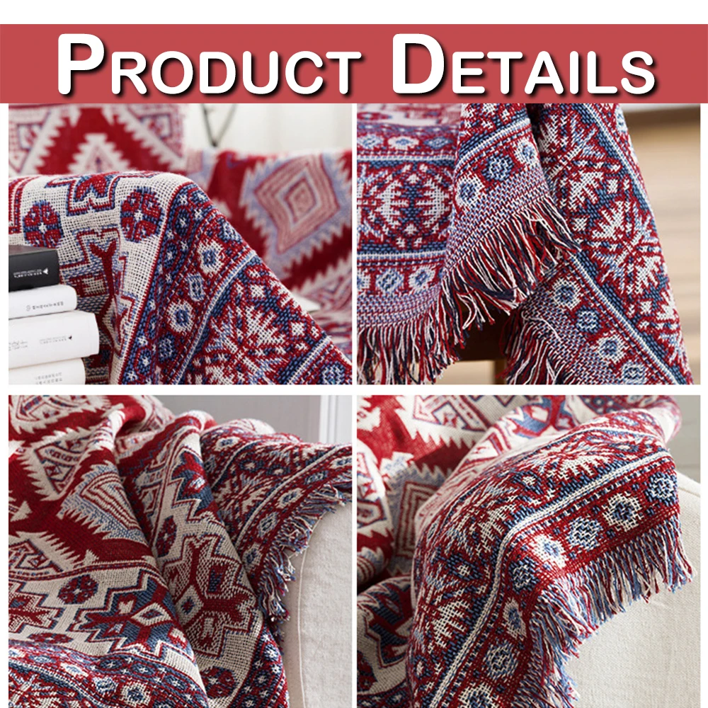 Home Slipcover Tapestry Blanket Throw Cotton Three Layer Decor Bedspread Warm Soft Sofa Chair Tassels D20 | Дом и сад