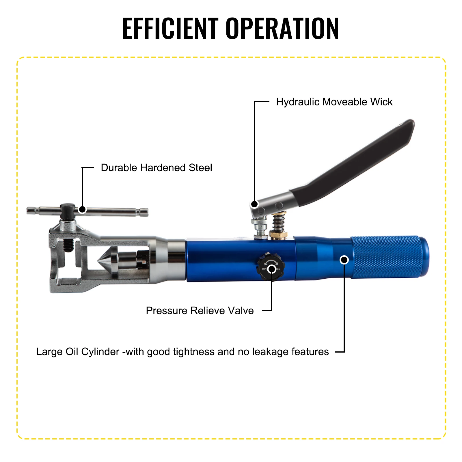 VEVOR 2 в 1 гидравлический набор инструментов для развальцовки 8 штампов 5-22 мм мягкий
