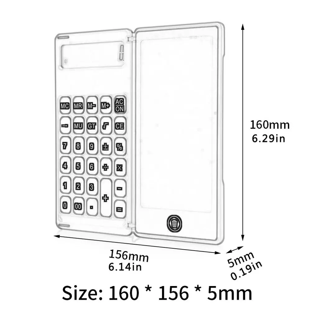 

Three Generations Of Folding Calculator 6 Inch LCD Liquid Crystal 12 Digit Display Folding Ultra-thin Writing Board