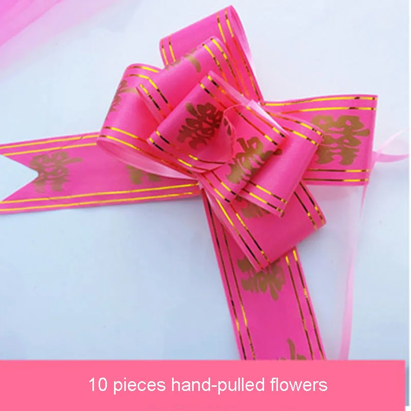 

Wedding Car Accessory Decoration Flower Cover Door Handle Ribbons Silk Flower Garland With Tulle Rose Convoy Decor Wedding Items