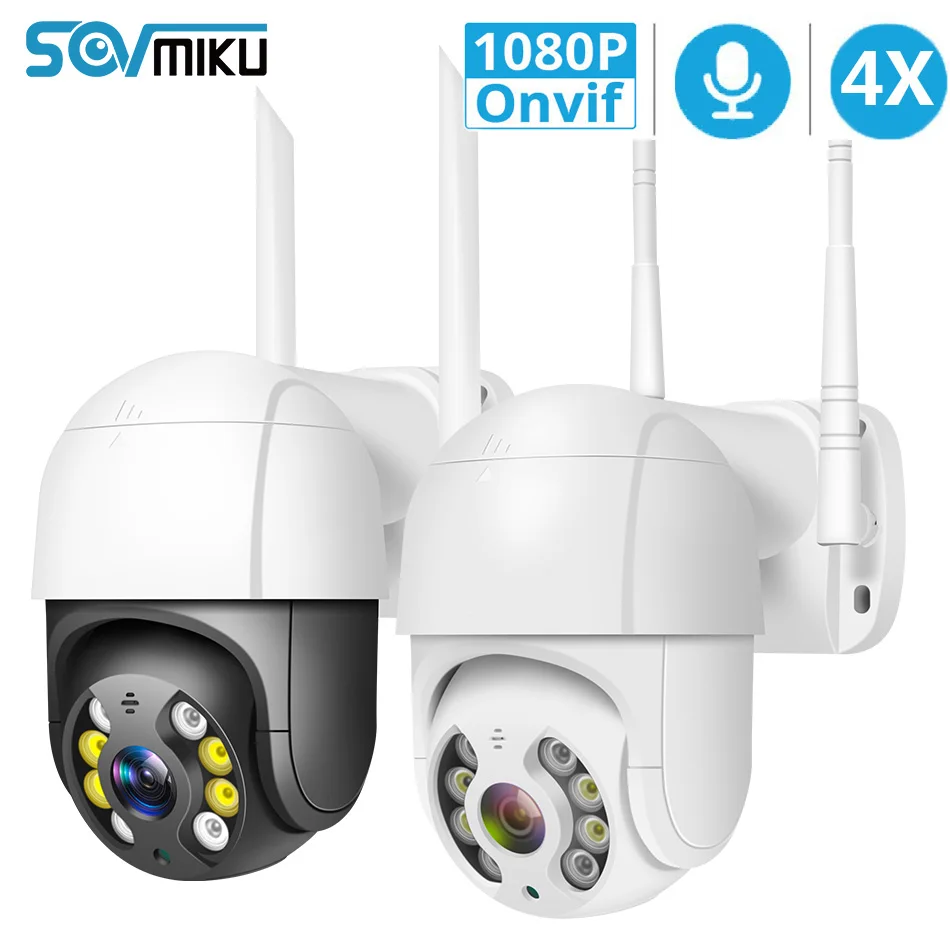 Wi Fi внешняя PTZ IP камера Двусторонняя аудио 1080P скоростная купольная