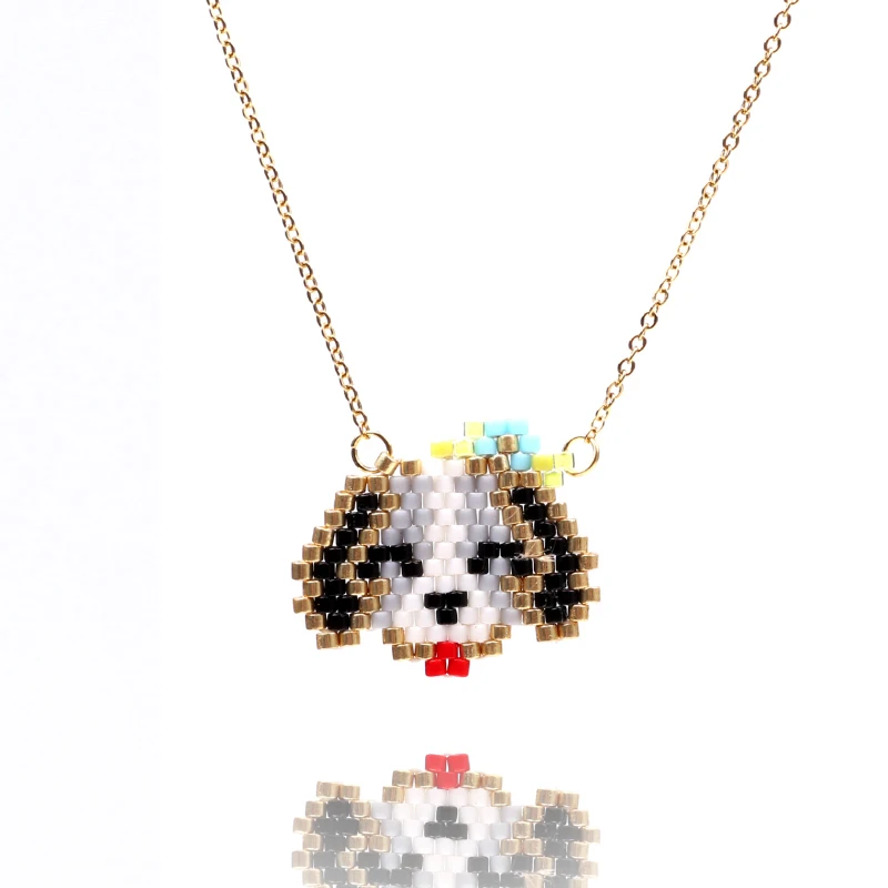 

FAIRYWOO Puppy Necklace Best Friend Unique Girls Jewelry Miyuki Pendant Jewelry Luxury Chains Necklace Trendy Jewelry Wholesale