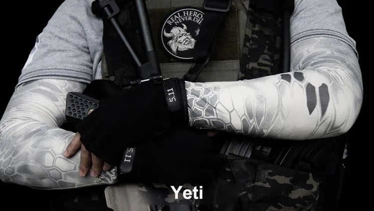 Высокая эластичность Мультикам камуфляж без рукавов Лето рука грелка сp Multicam