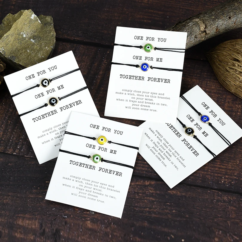 Ручной работы Турецкий Дурной глаз браслеты из нержавеющей стали для женщин