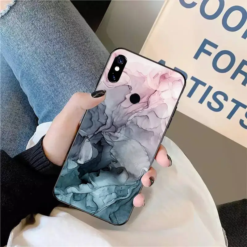 

Ink Brush Marble art Pattern Phone Case For Xiaomi Redmi note 7 8 9 t max3 s 10 pro lite funda shell coque cover