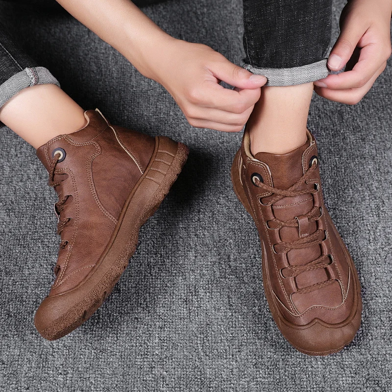 

boots MEN work cuero ankle Sneaker de boot zapatos leather chelsea men Winter casuales hombre informales riding masculino BOOTS