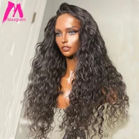 30 inch curly human hair wigs brazilian deep wave closure wig for black women water wet and wavy lace front wig hd natural remy