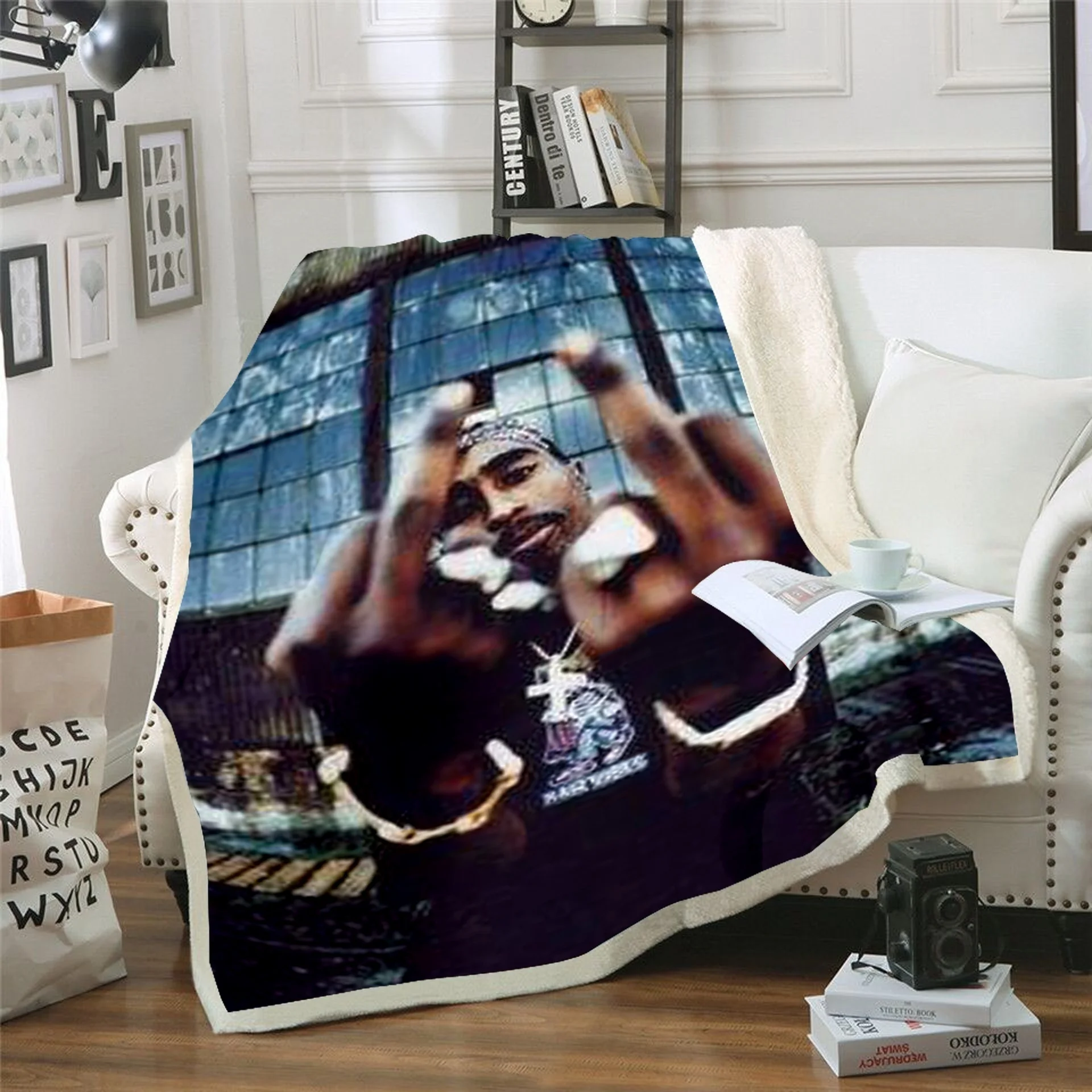 

2pac Tupac Fleece Blanket Plush 3d Printed For Adults Sofa Sherpa Fleece Bedspread Wrap Throw Blanket style-6