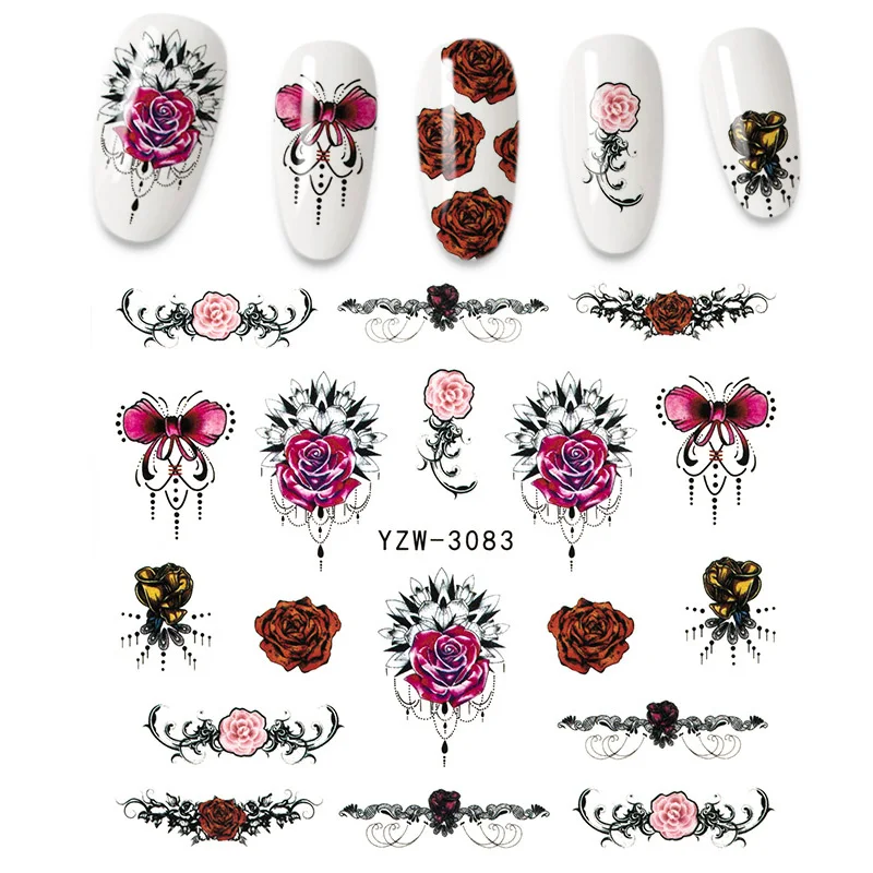 Новые товары Классические наклейки для ногтей в стиле ретро с бабочкой перьями