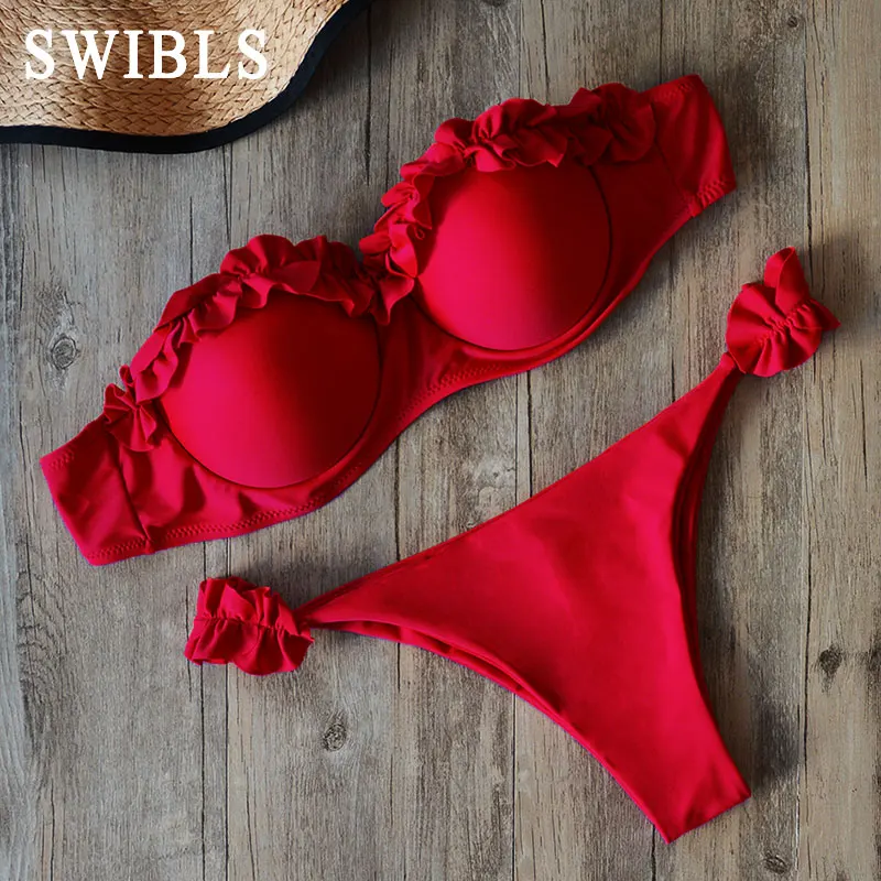 2019 Белый бикини в цветочек женский купальщик купальник с растительным узором