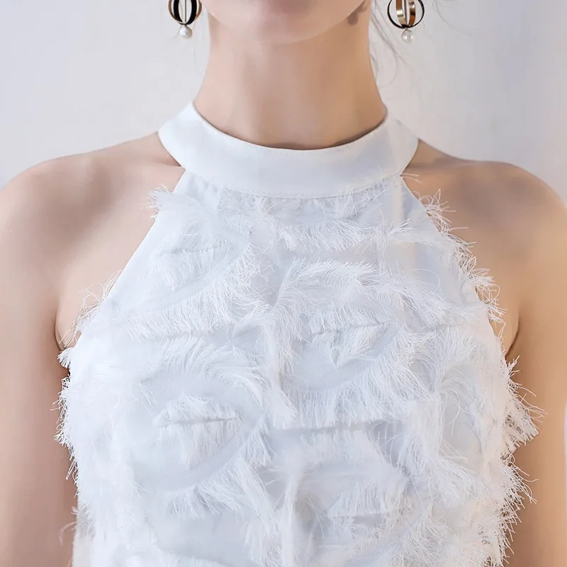 Бордовое женское банкетное платье длинное свадебное с лямкой на шее женские