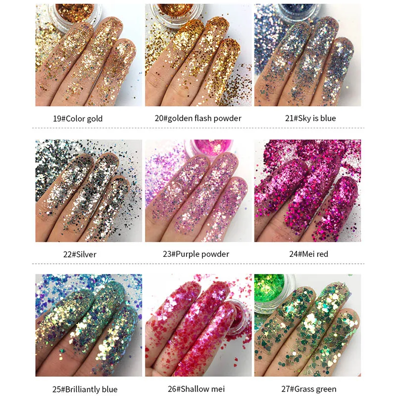 Блестящие тени для век блестки бриллиантовые мерцающие вечерние инструменты