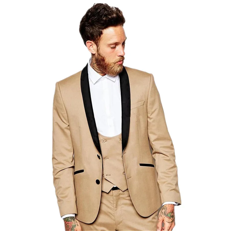 

(Пиджак + брюки + жилет) Высококачественный индивидуальный деловой костюм мужское свадебное платье из трех частей мужской Модный повседневн...