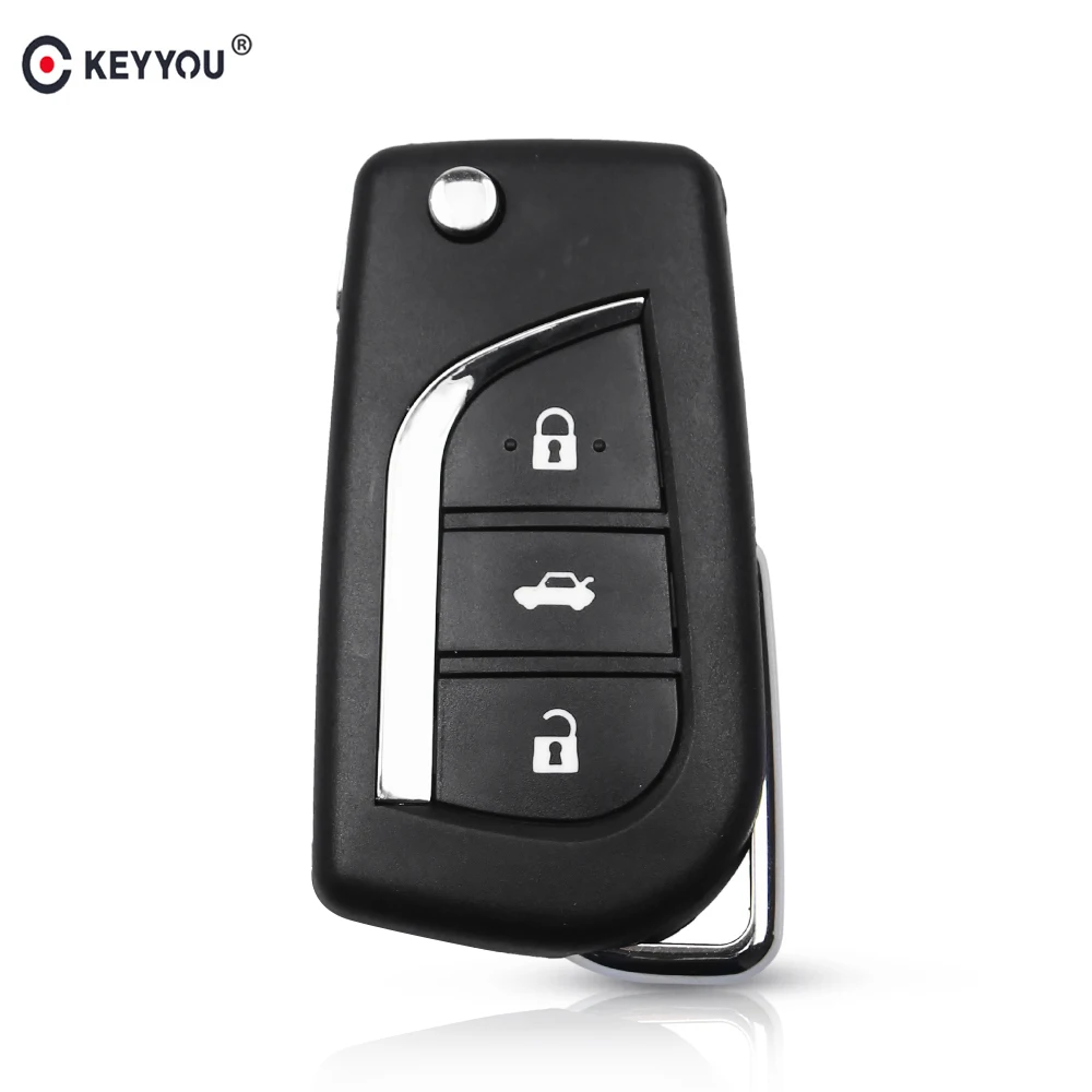 Раскладной чехол KEYYOU с 3 кнопками для Toyota 2014 Levin Camry Corolla Reiz Highlander ключей TOY48 Blade|Ключ