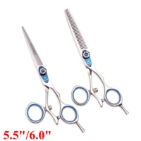 5 5 6 0 hair scissors rotate handle professional barber scissors hight quality hairdressing scissors cutting thinning 440c 9019