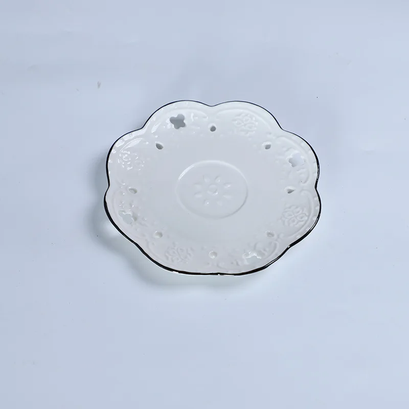 Европейский белый брикет блюдце английский рельефный Стиль Ресторан