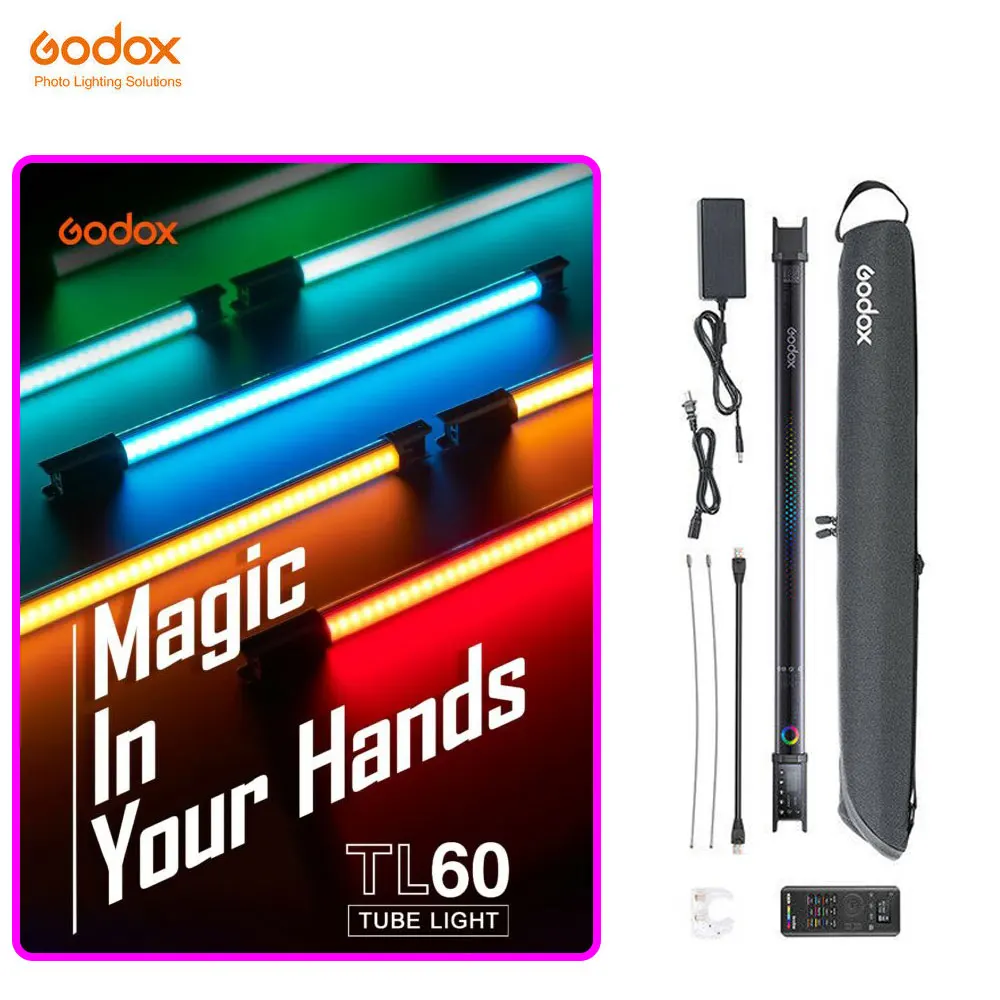 

Godox TL60 трубчатый светильник Rgb ручной светодиодный видео светильник Дистанционное приложение светодиодный ручной светильник для фотосъемк...