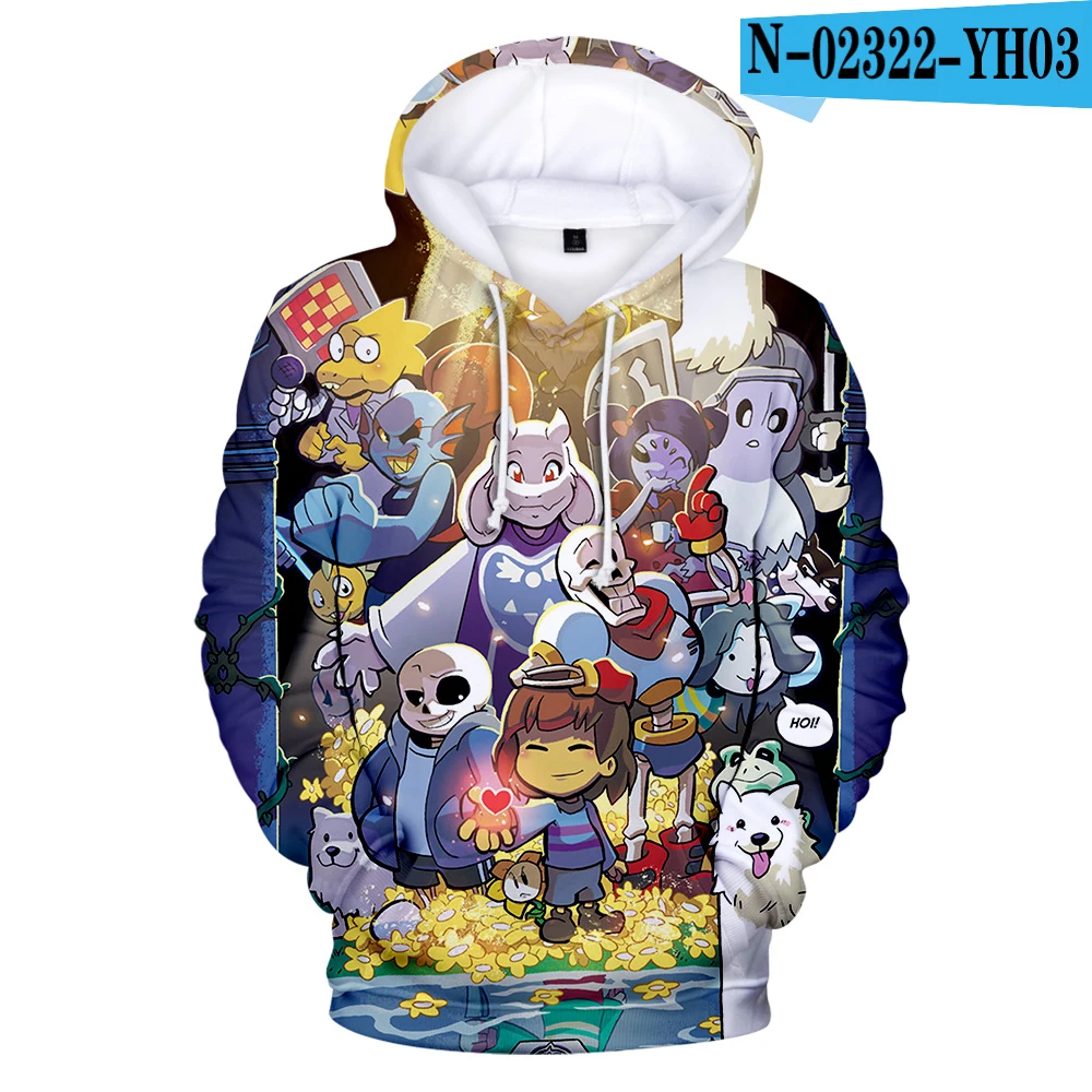 

New Classic Anime The Game Plot Undertale Sweatshirts Men Women Kids Cute Kawaii Print Streetwear 3D Hoodies Long Sleeve Tops