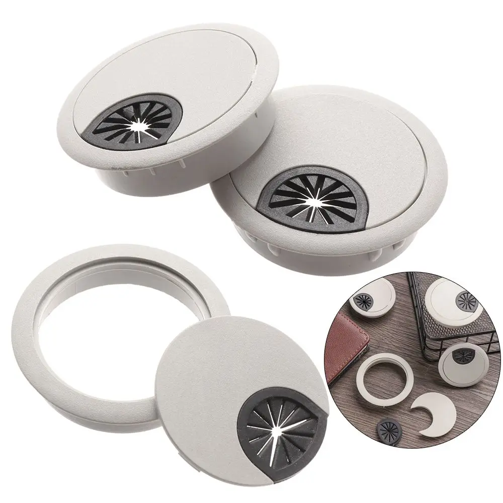 

Round Practical Desk Table Cable Fastener Computer Grommet Wire Hole Cover Buckle Line Furniture Hardware Cable Clamp Line Box