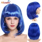 Парики синтетические с челкой для женщин, жаропрочные короткие для косплея, длина до плеч, Боб, черные
