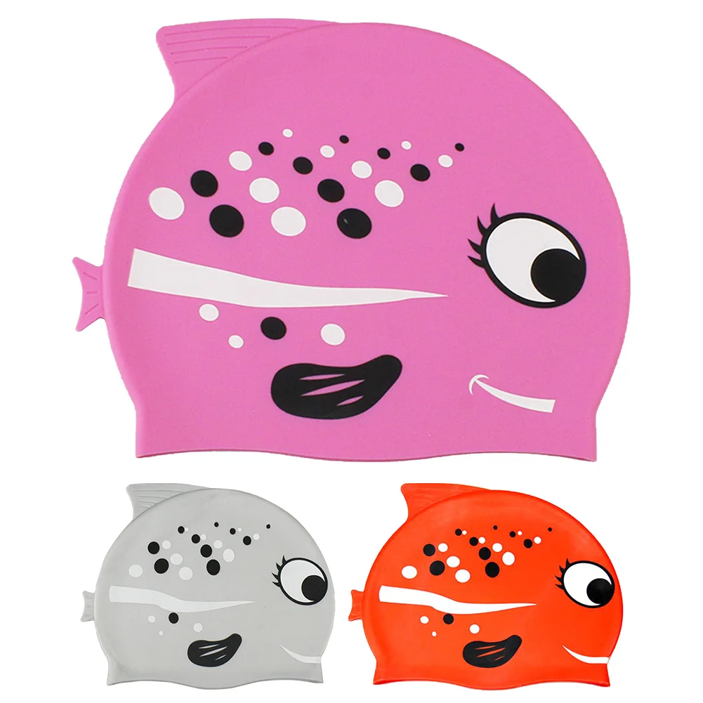 

Swimming Cap Ear Protection Printed Bright Color Bathing Elastic For Kids Portable Sports Soft Fish Shape Fashion Beach Boys