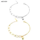 ANDYWEN, новинка 2020, золотистый гороскоп из стерлингового серебра 925 пробы, Женская круглая искусственная кожа, рок, панк, роскошные свадебные украшения 2021 Weddi