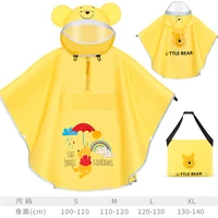 disney yellow pooh kids raincoat oxford cloth girl poncho children cartoon poncho single person boys girls raincoat travel