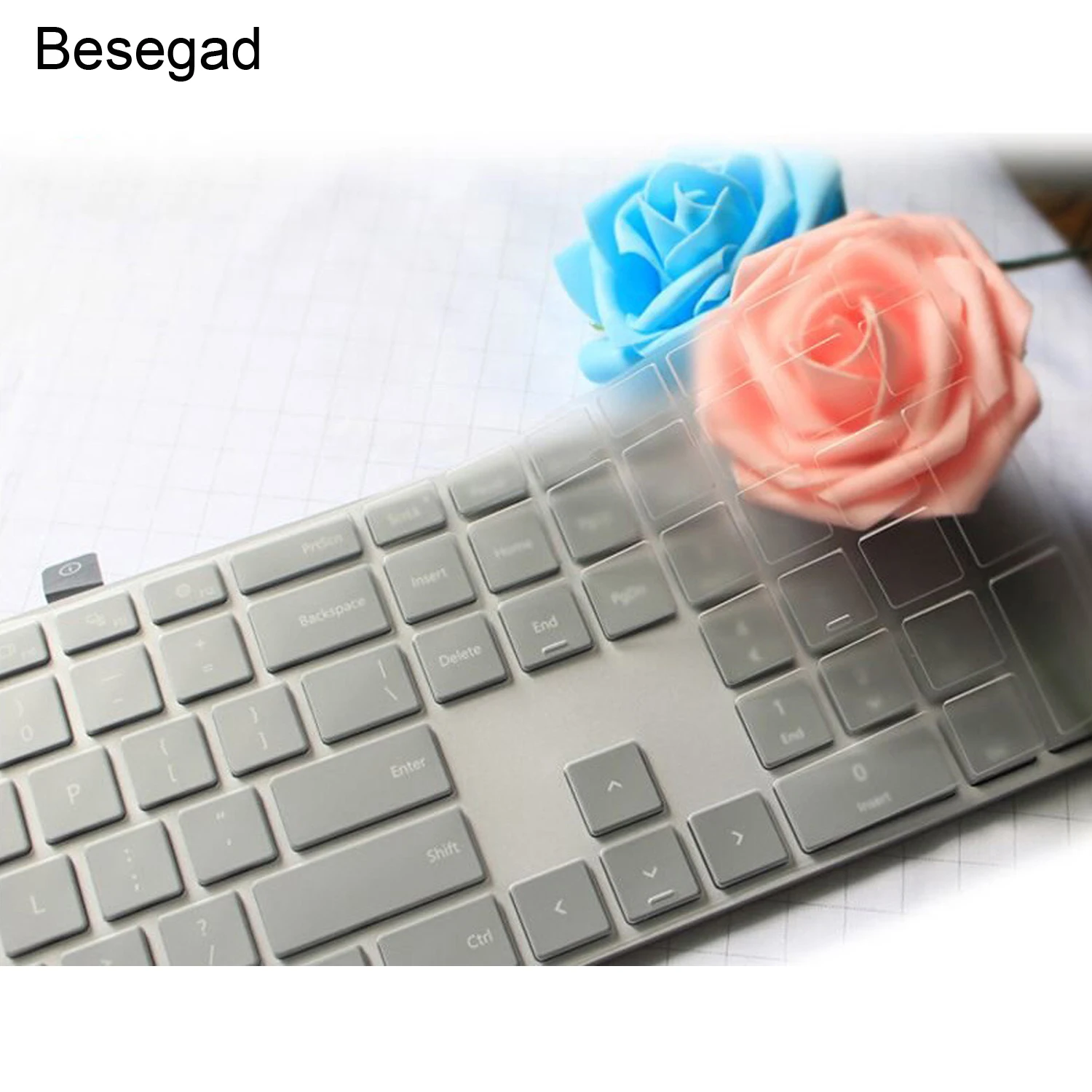 Чехол для клавиатуры Besegad из ТПУ защитный тонкий прозрачный чехол ноутбука Microsoft